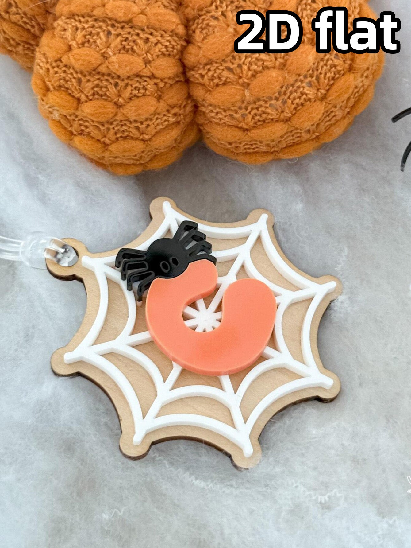 Personalized Halloween Spider Web Boo Basket Letter Name Tag