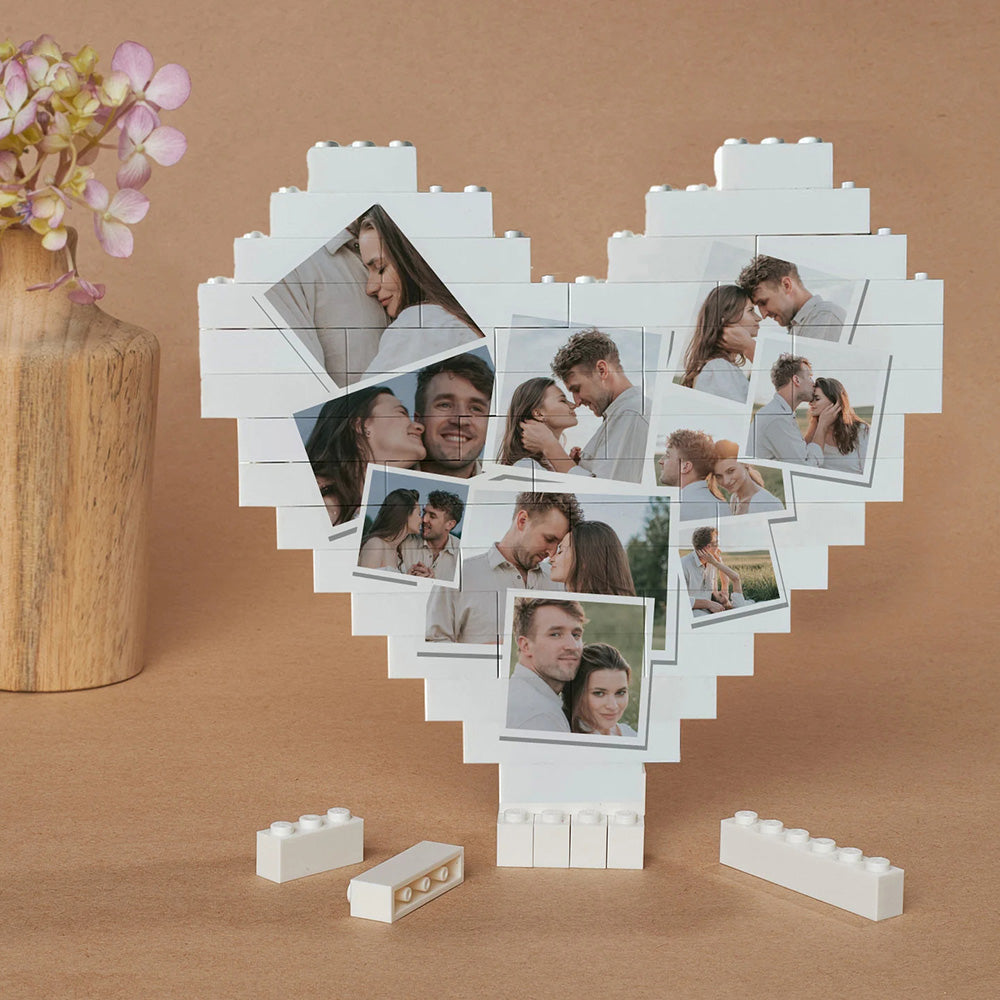 Personalized Heart Photo Block Puzzle, Custom Picture Puzzle, Photo Jigsaw Puzzle