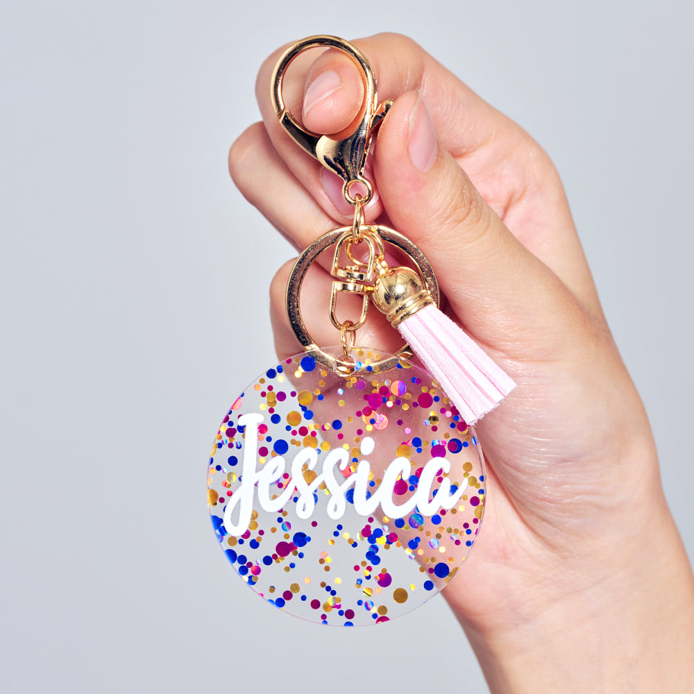 Personalized Name Key Chain with Single Tassel