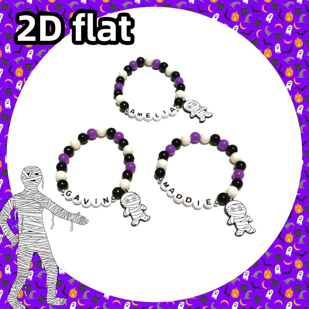 Personalized Halloween Mummy Charm Bracelet