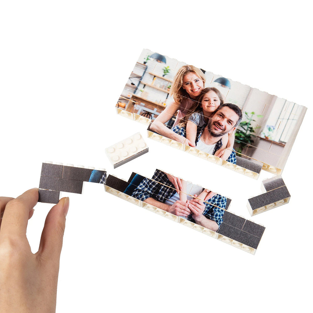 Personalized Customized Photo Rectangle Building Block, Puzzle Picture Building Block, Horizontal Design