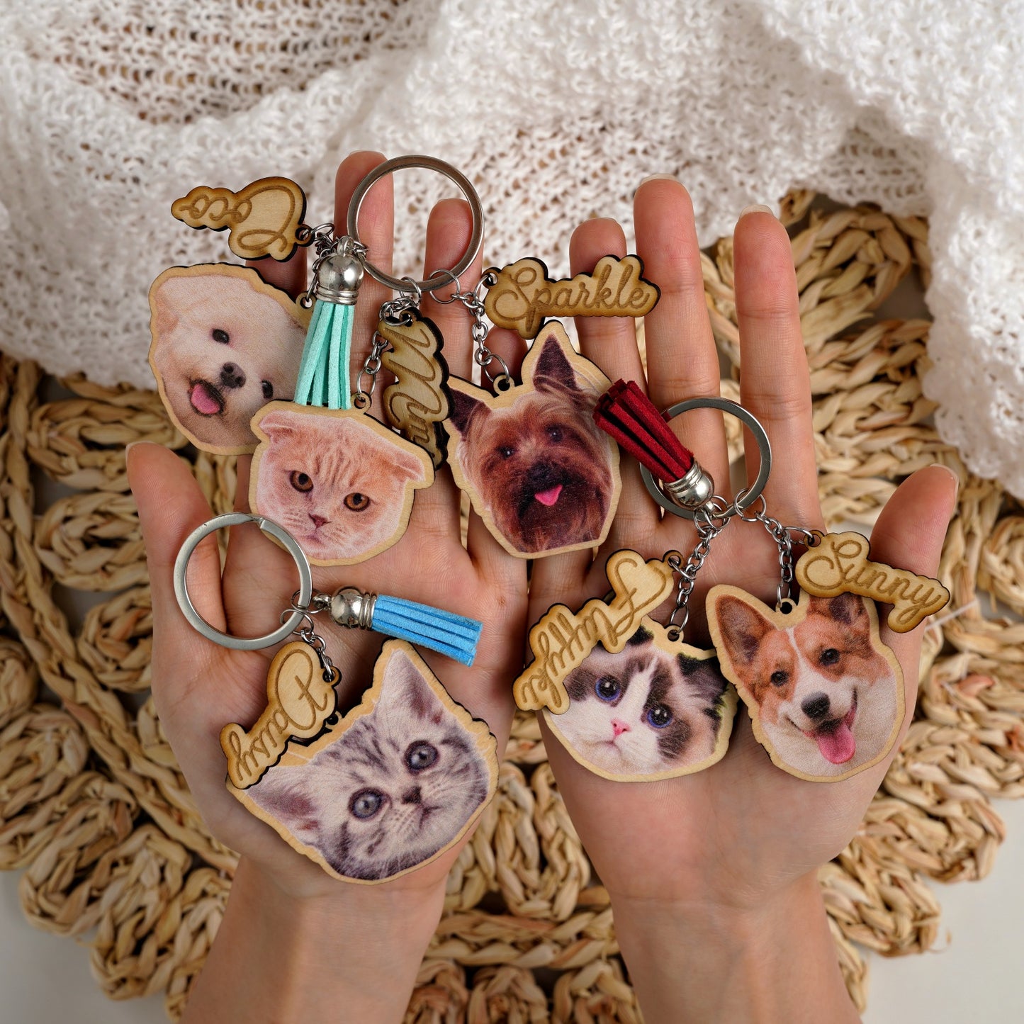 Custom Pet Keychain - Personalized Gift for Pet Owner, Engraved Pet Keychain