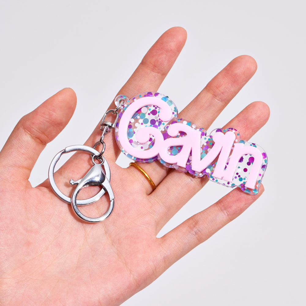 Customized Acrylic Key Chain - Transparent Polka Dot Ver.