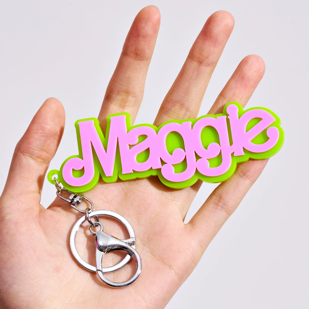 Personalized Acrylic Name Key Chain, Macaroon Summer Ver.