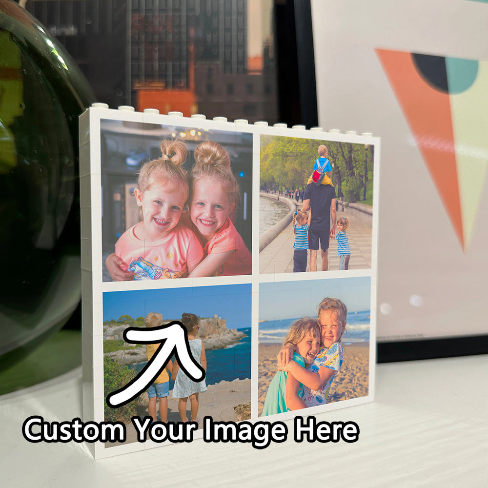 Personalized Medium Square Collage Block, Custom Photo Puzzles
