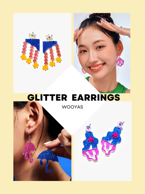 Fall in Love with Glitter Acrylic Earrings