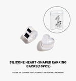 Silicone Heart-Shaped Ear Backs(10PCS)