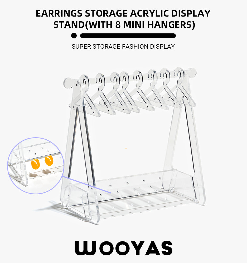 Earrings Storage Acrylic Display Stand (With 8 Hangers)