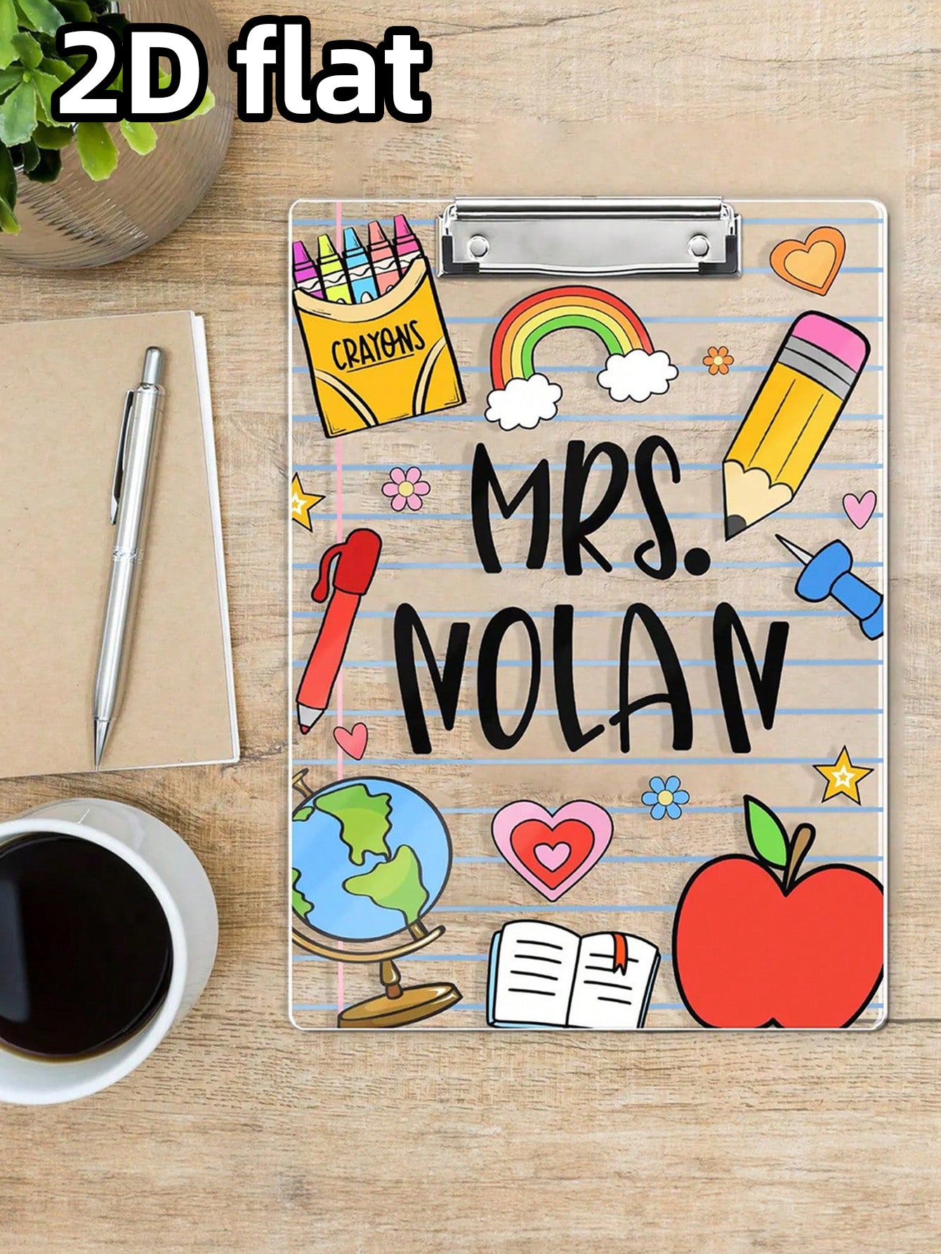 Customized Acrylic Clipboard With The Teacher's Name