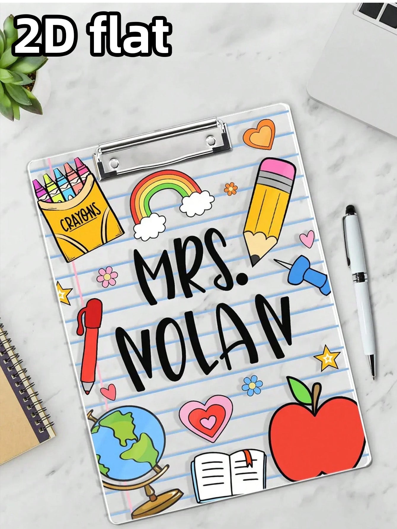 Customized Acrylic Clipboard With The Teacher's Name