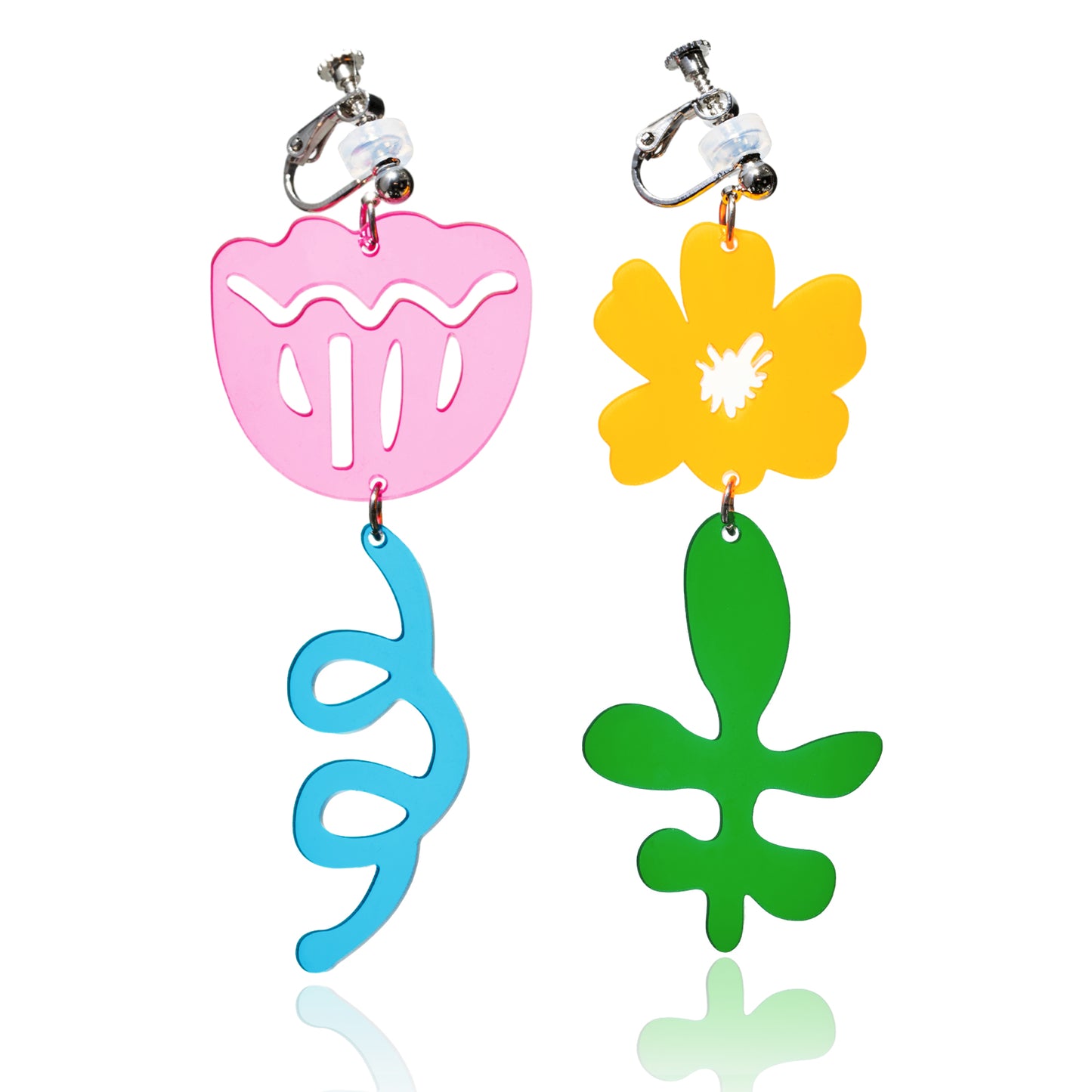 Asymmetric Flower Ear Clip/Earrings