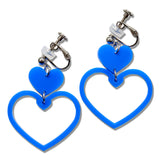 Blue Love Geometric Drops Ear Clip/Earrings