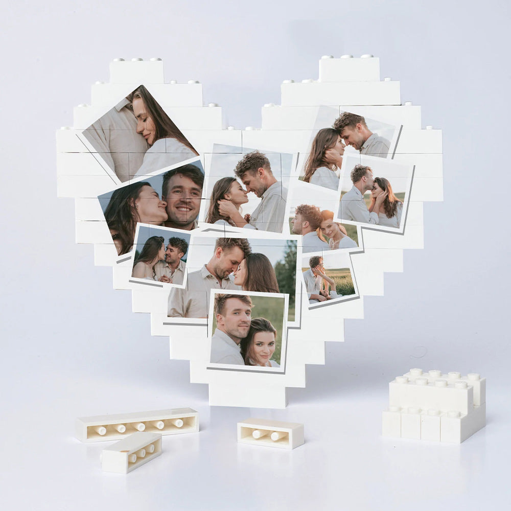 Personalized Heart Photo Block Puzzle, Custom Picture Puzzle, Photo Jigsaw Puzzle