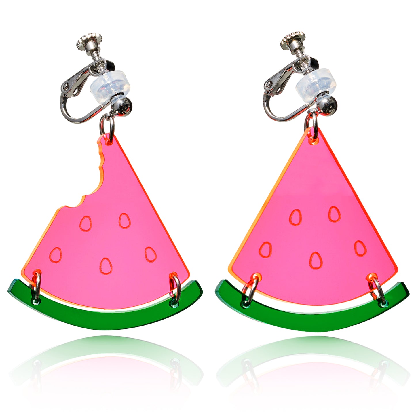 Clear Watermelon Drop Ear Clip/Earrings