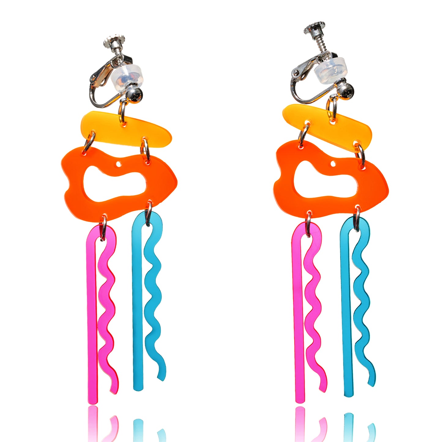 Colorful Statement Dangle Ear Clip/Earrings