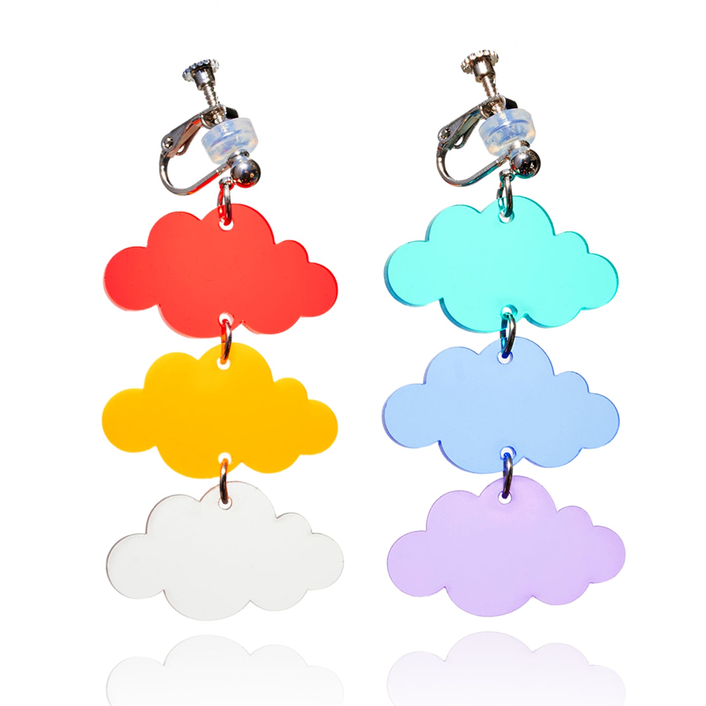 Rainbow Clouds Ear Clip/Earrings