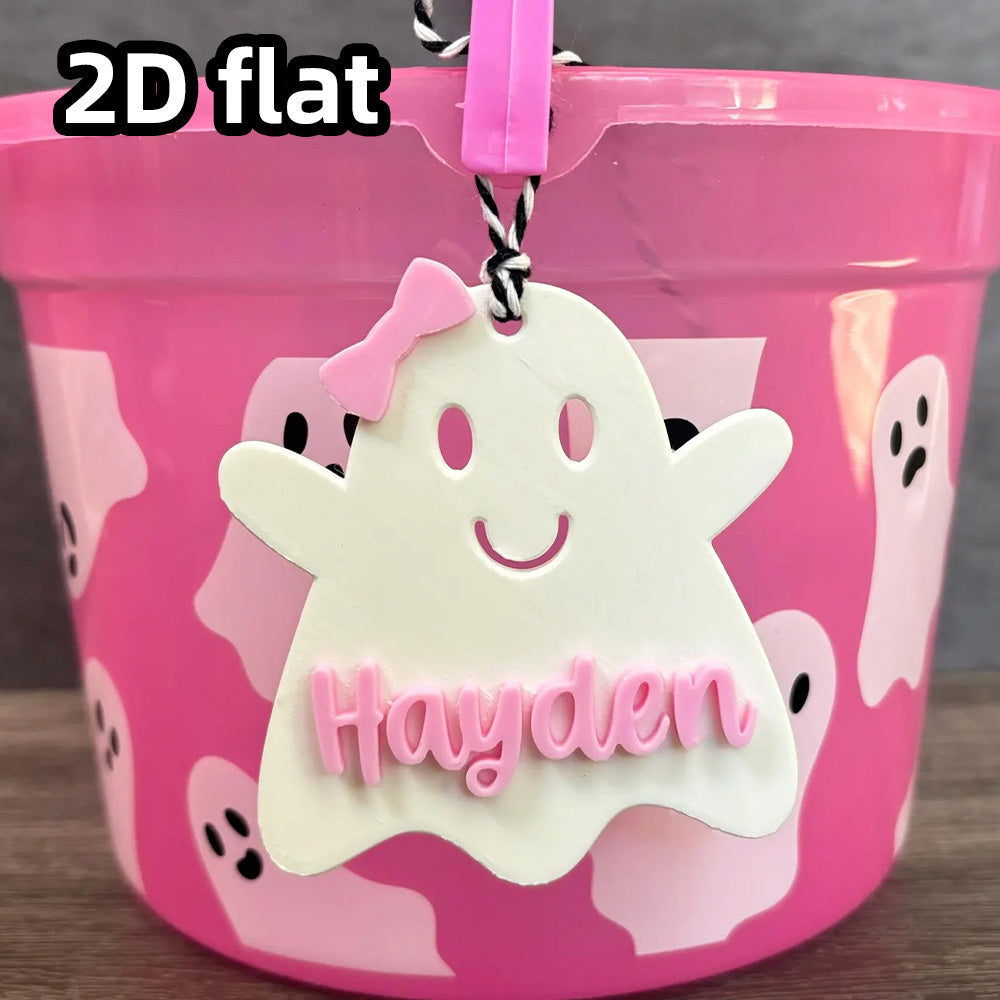 Boo Basket Tag, Personalized Ghost Name Tag, Halloween Basket Tag