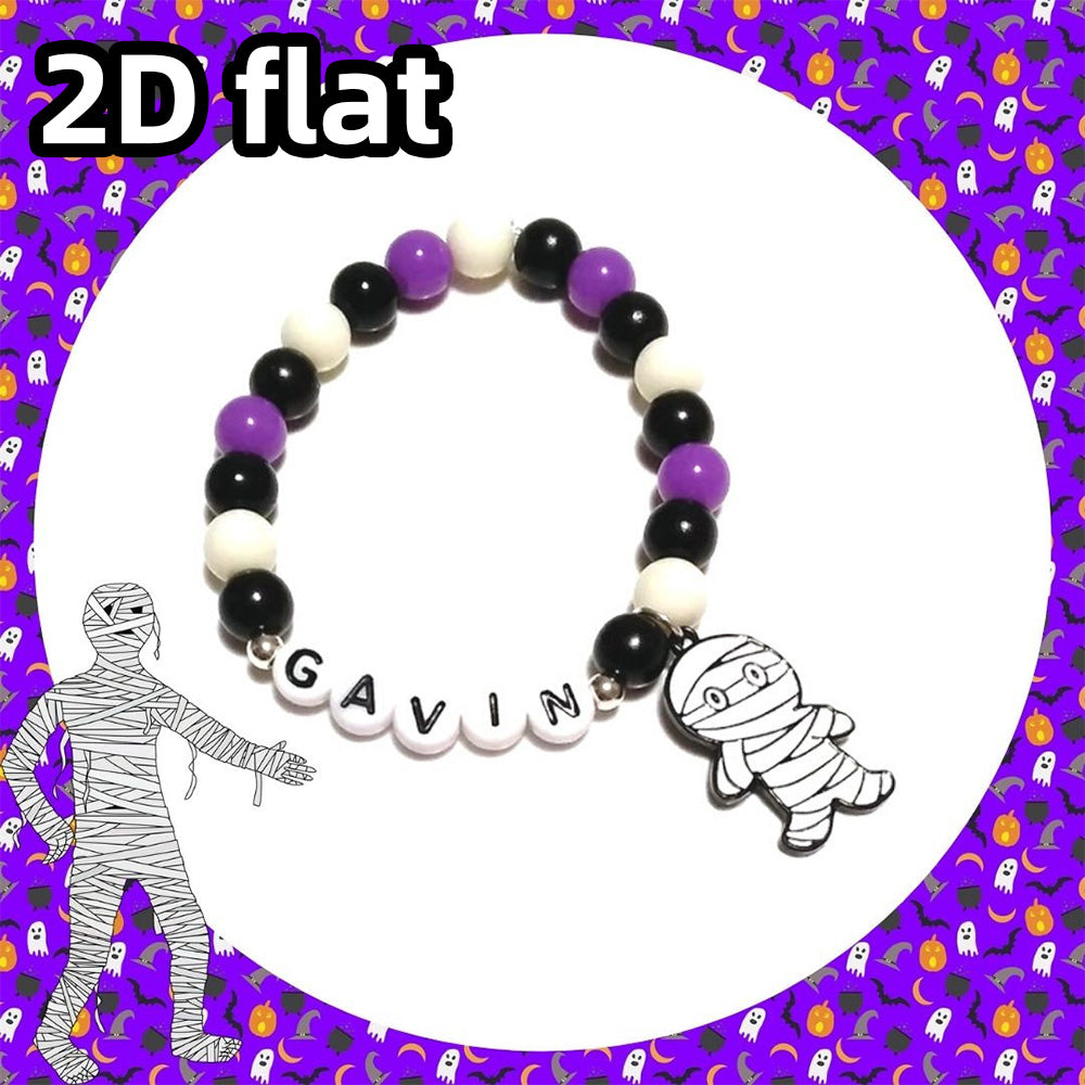 Personalized Halloween Mummy Charm Bracelet