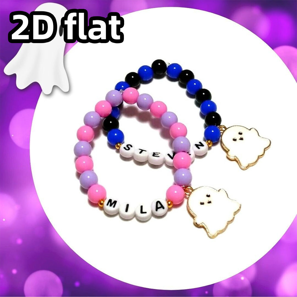 Personalized Halloween Ghost Charm Bracelet