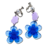 Blue Petal Bloom Ear Clip/Earrings
