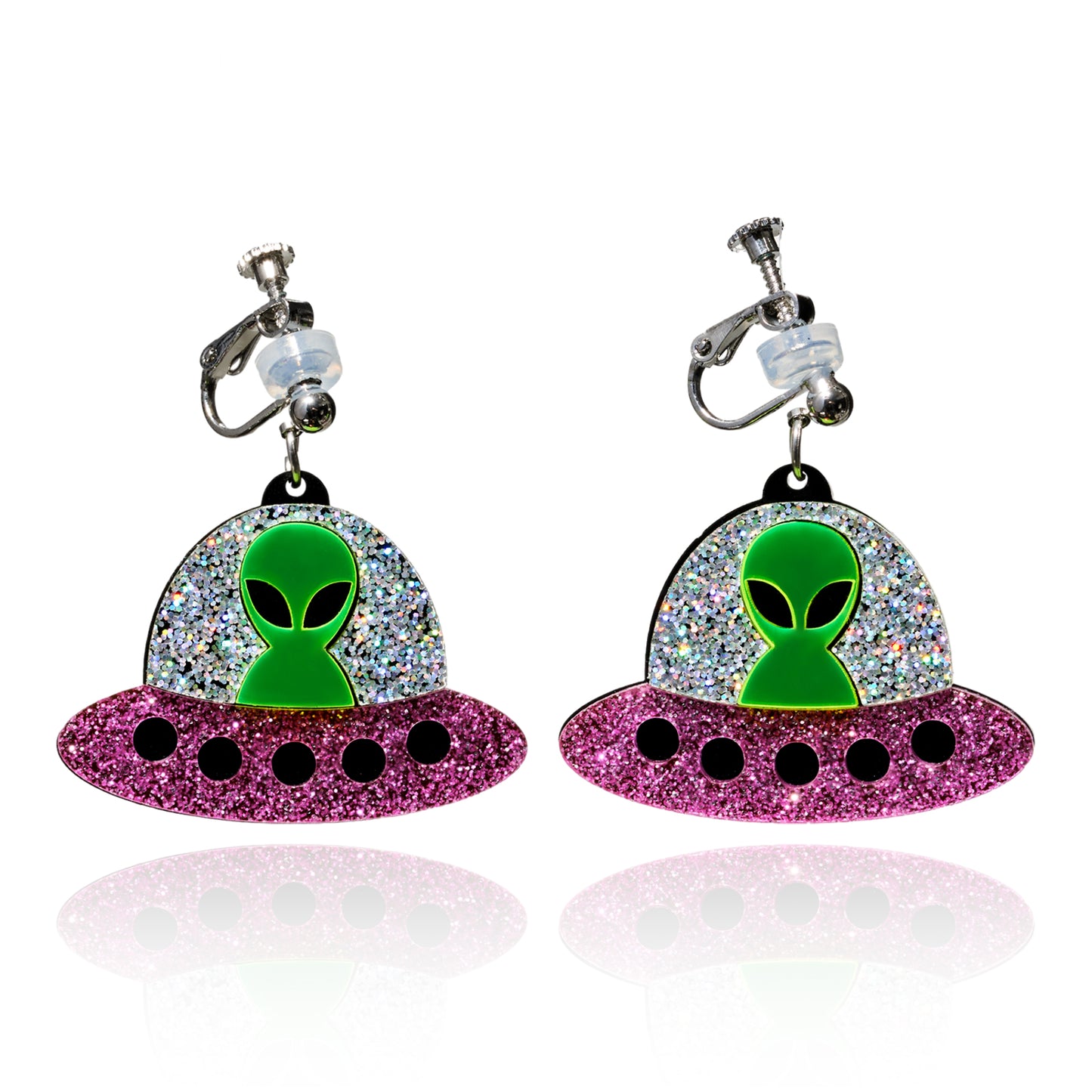 Alien & UFO Ear Clip/Earrings