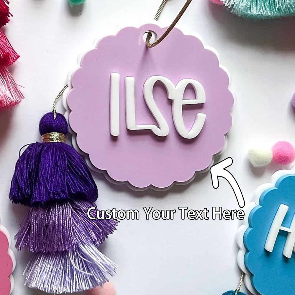 Personalized Acrylic Key Chain,Double Gear Design