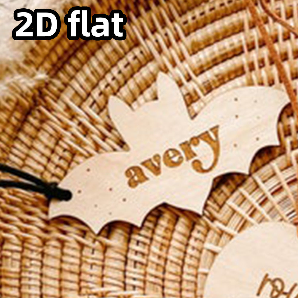 Personalized Kids Halloween Gift Tags, Wooden Design