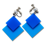 Minimalist Blue Stitching Earrings/Ear Clip