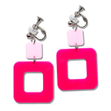 Pink Barbie Geometric Ear Clip/Earrings