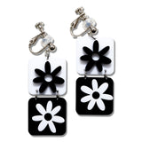 Black & White Daisy Ear Clip/Earrings