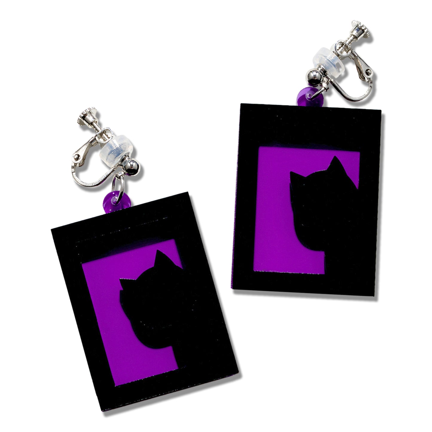 Picture Frame Cat Ear Clip/Earrings