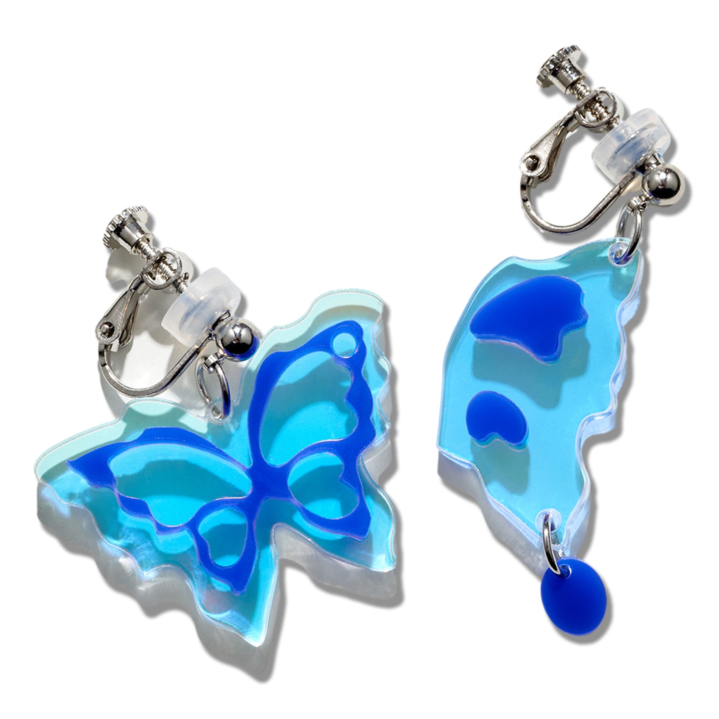 Laser Funky Butterfly Wings Drops Ear Clip/Earrings