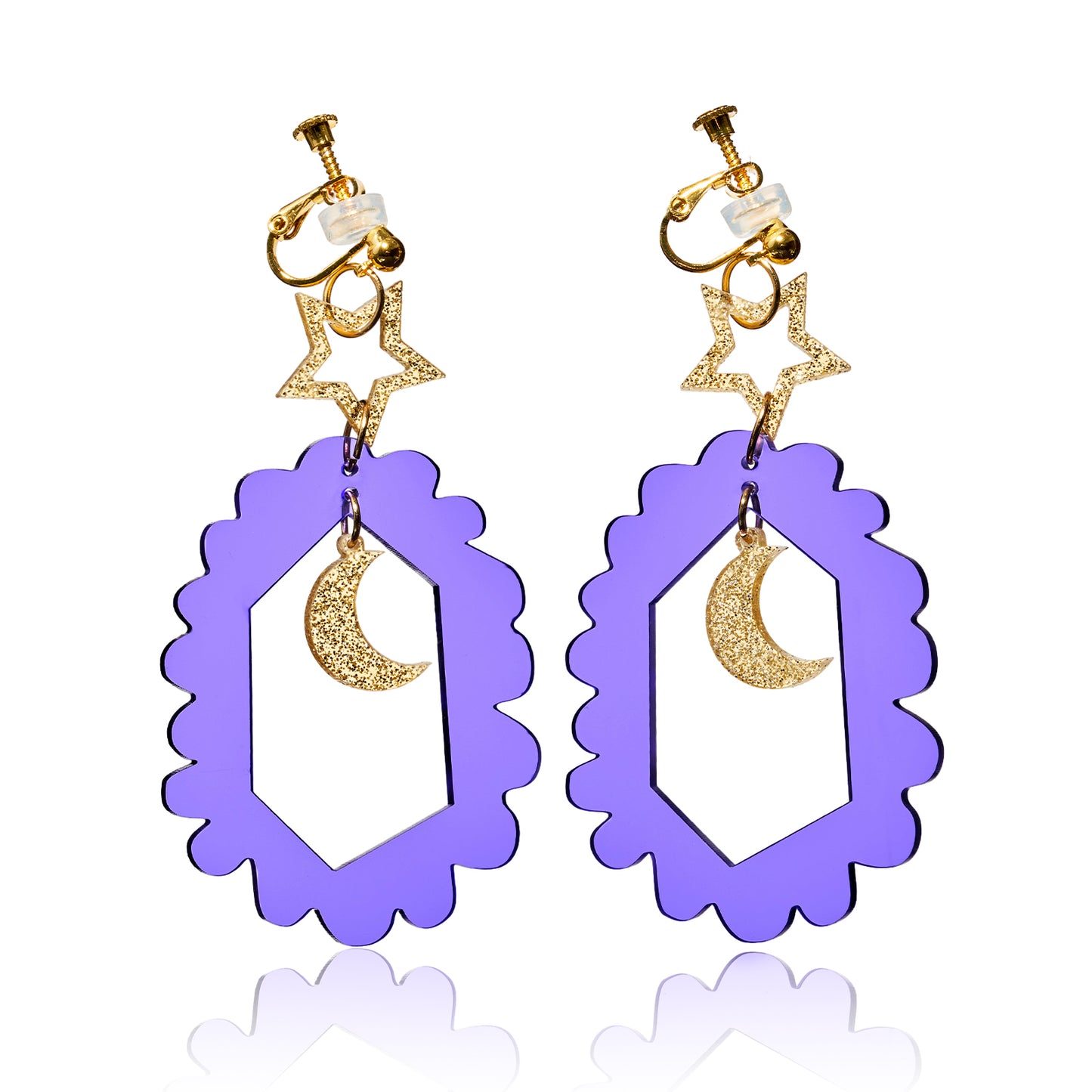 Whimsical Purple Ear Clip/Earrings