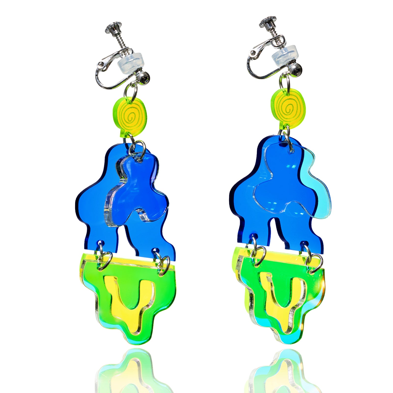 Colorful Ocean Dangle Ear Clip/Earrings