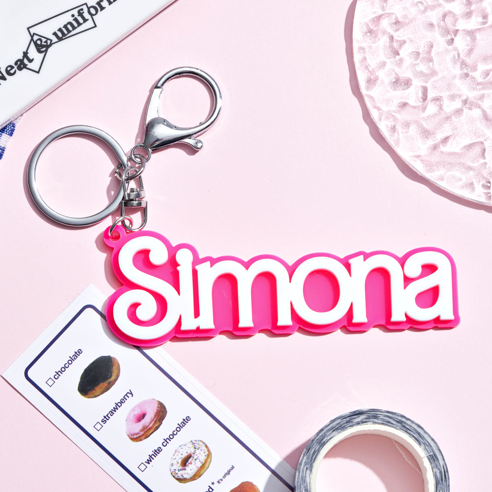 Personalized Acrylic Name Key Chain, Macaroon Summer Ver.