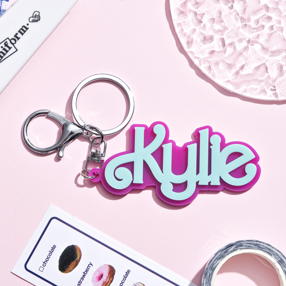 Personalized Acrylic Name Key Chain, Macaroon Summer Ver.