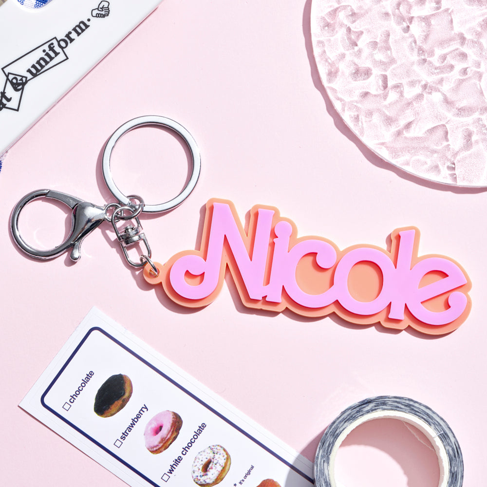 Personalized Acrylic Name Key Chain, Macaroon Summer Ver.