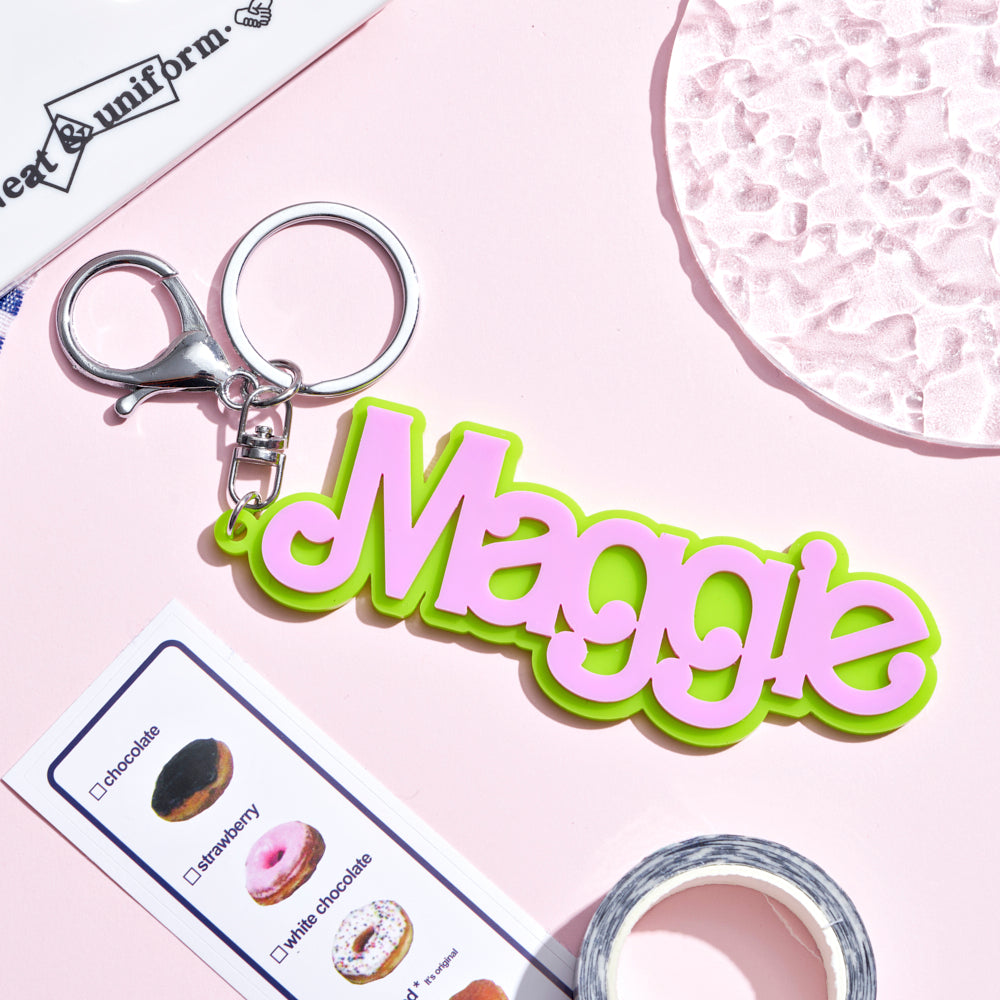 Personalized Acrylic Name Key Chain, Macaroon Summer Ver.