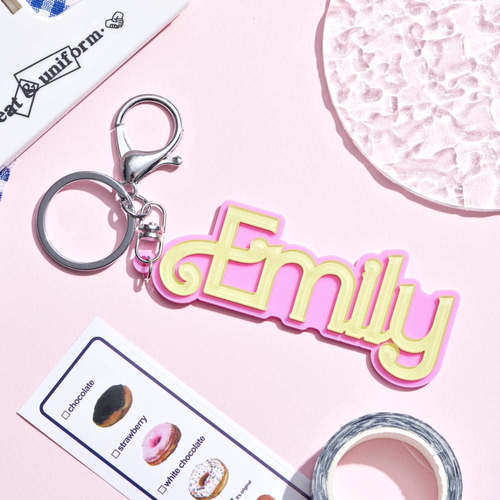 Personalized Acrylic Name Key Chain, Macaroon Summer Ver.