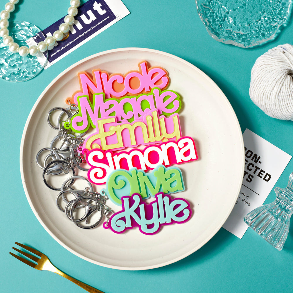 Personalized Acrylic Name Key Chain, Macaroon Summer Ver.