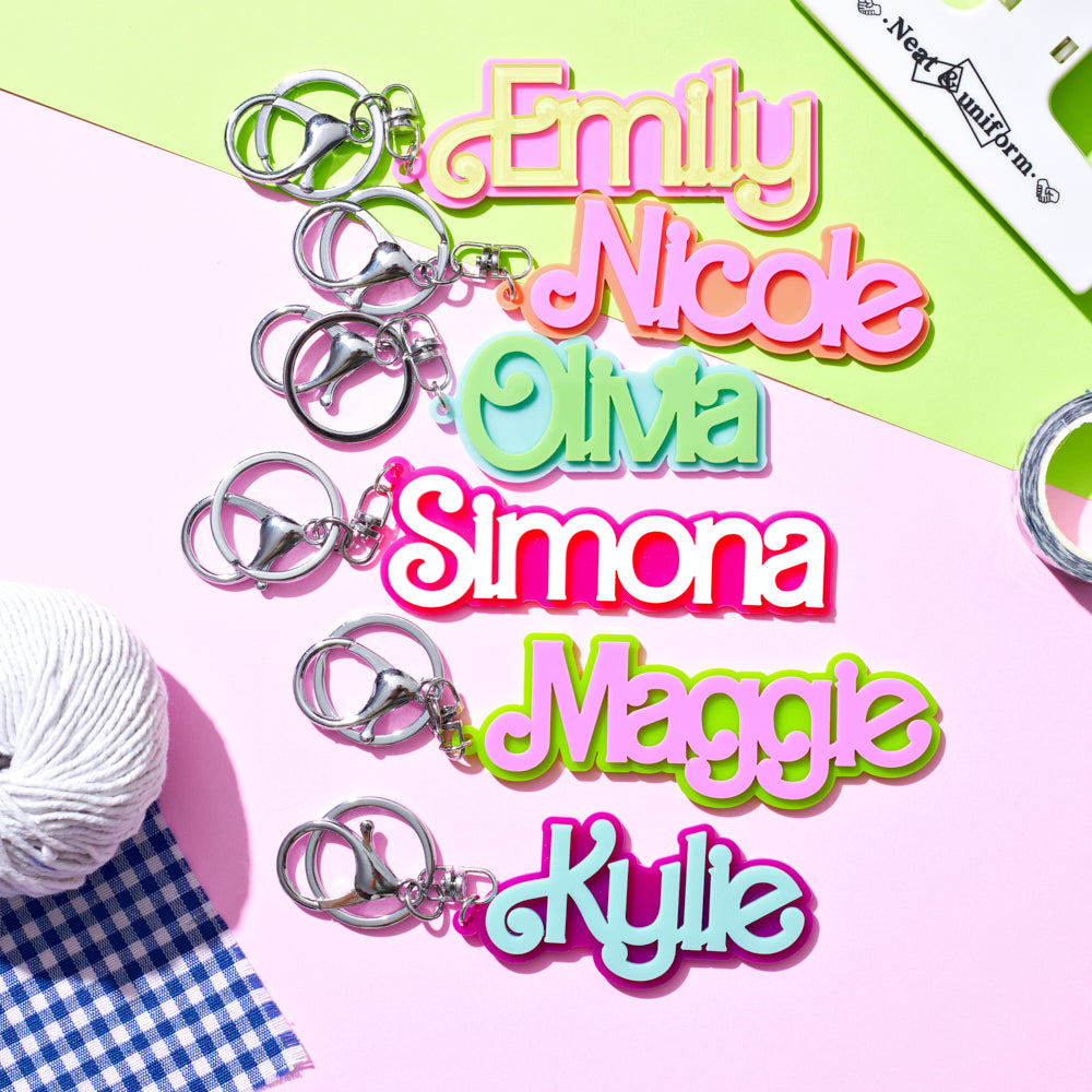 Personalized Acrylic Name Key Chain, Macaroon Summer Ver.