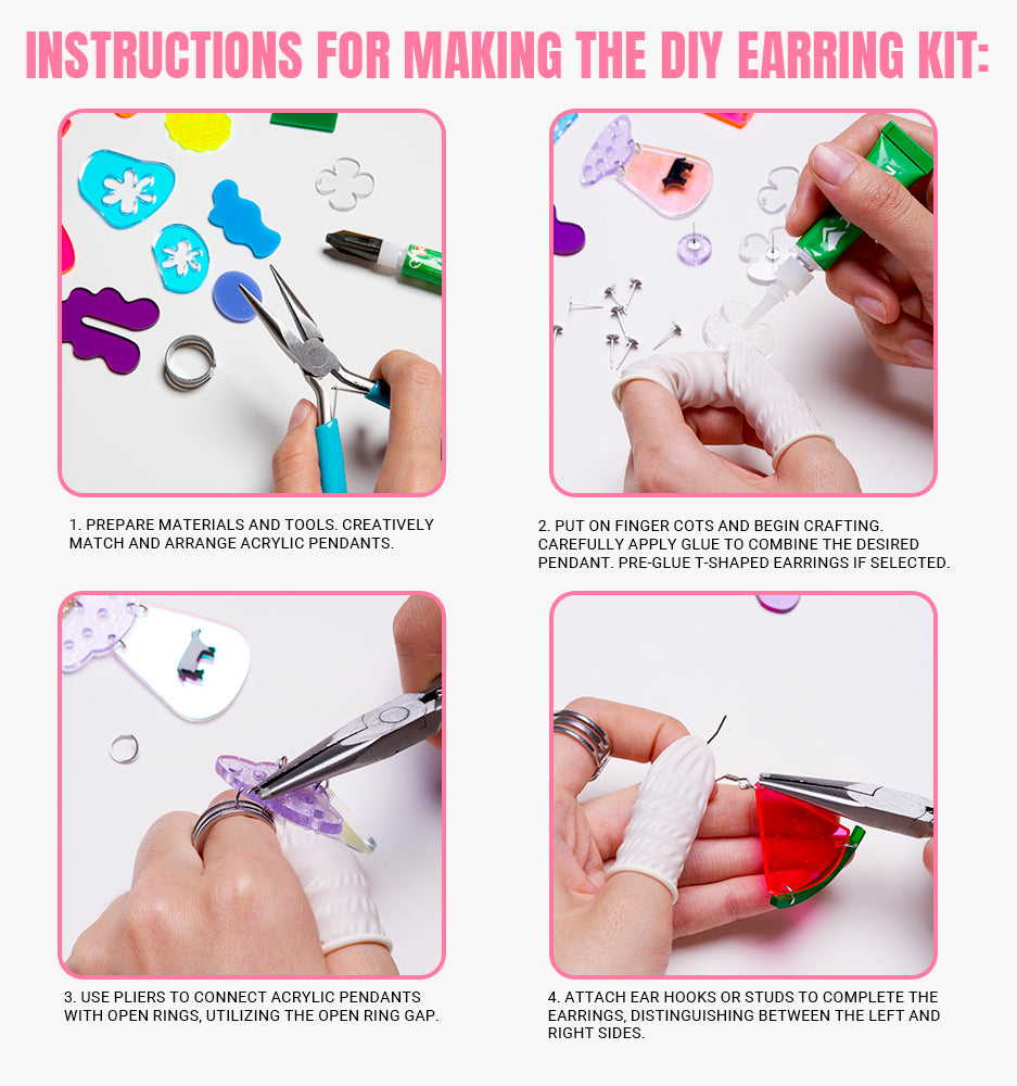 6-8 Pairs Quirky Gift DIY Earrings Kit