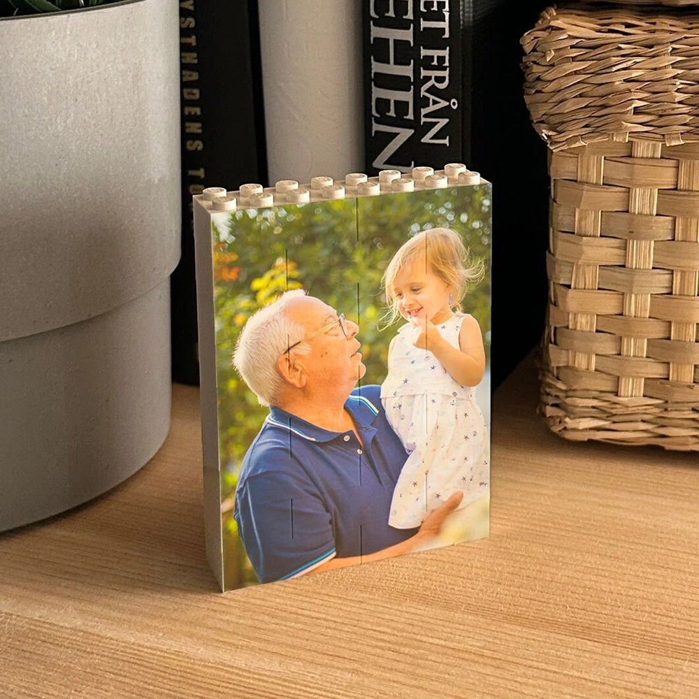 Small Portrait Photo Block, Personalized WHITE Building Block, Custom Puzzle