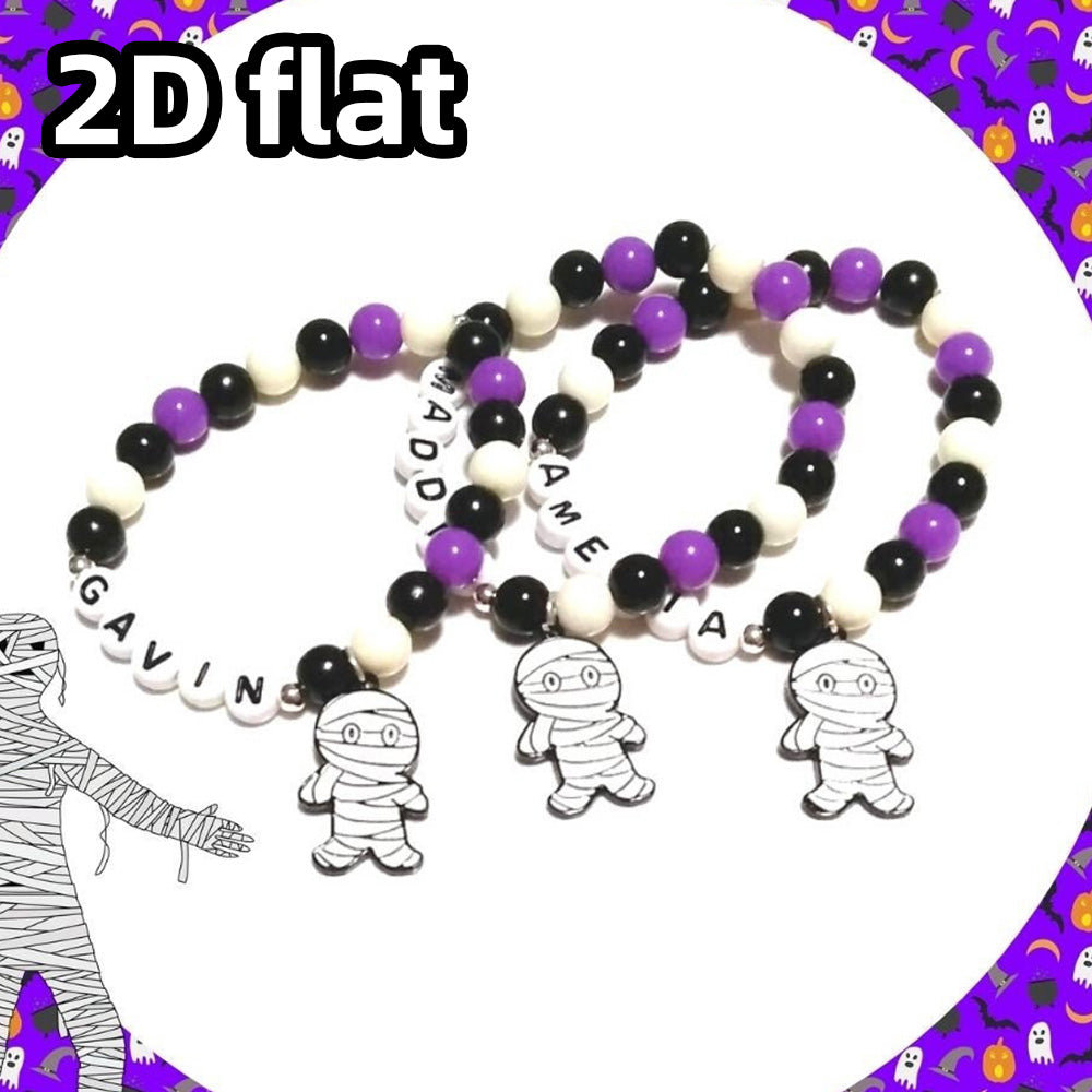 Personalized Halloween Mummy Charm Bracelet