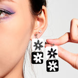 Black & White Daisy Ear Clip/Earrings