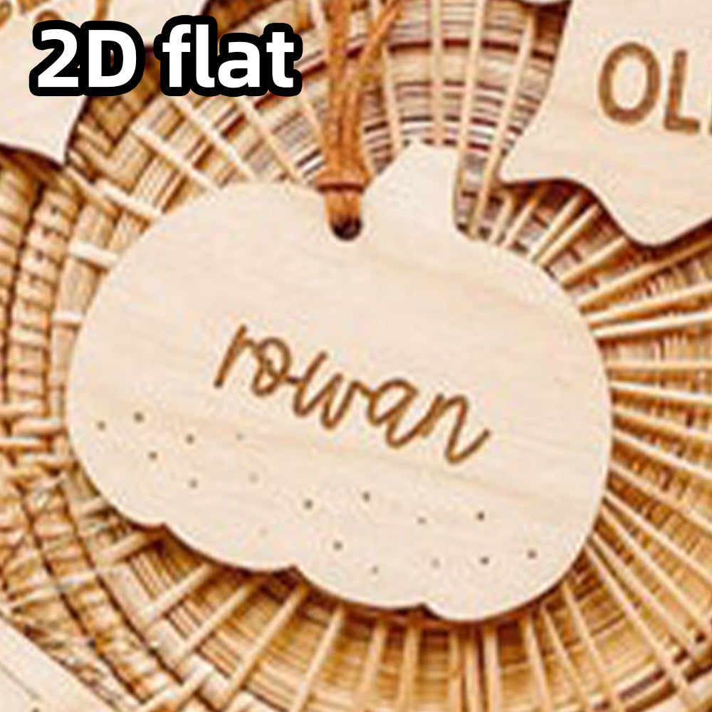 Personalized Kids Halloween Gift Tags, Wooden Design