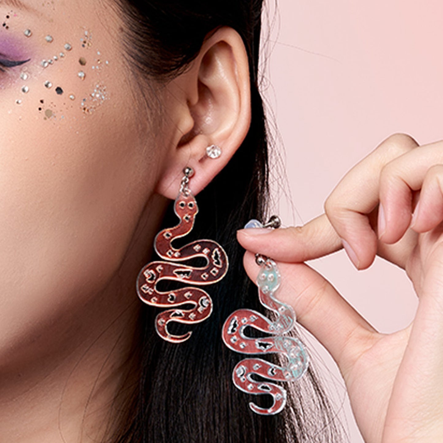 laser Snake Drop Ear Clip/Earrings