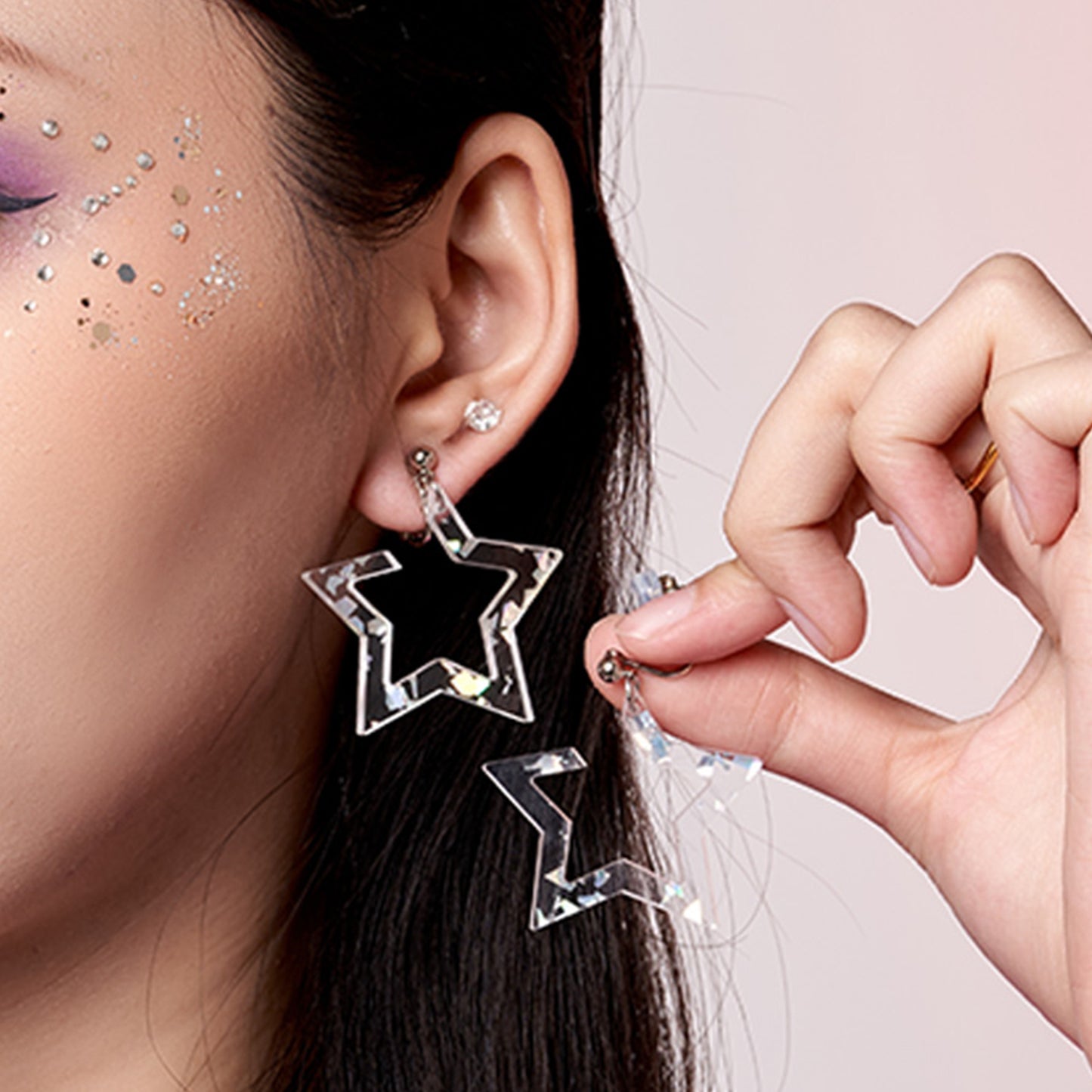 Hollow Star Ear Clip/Earrings