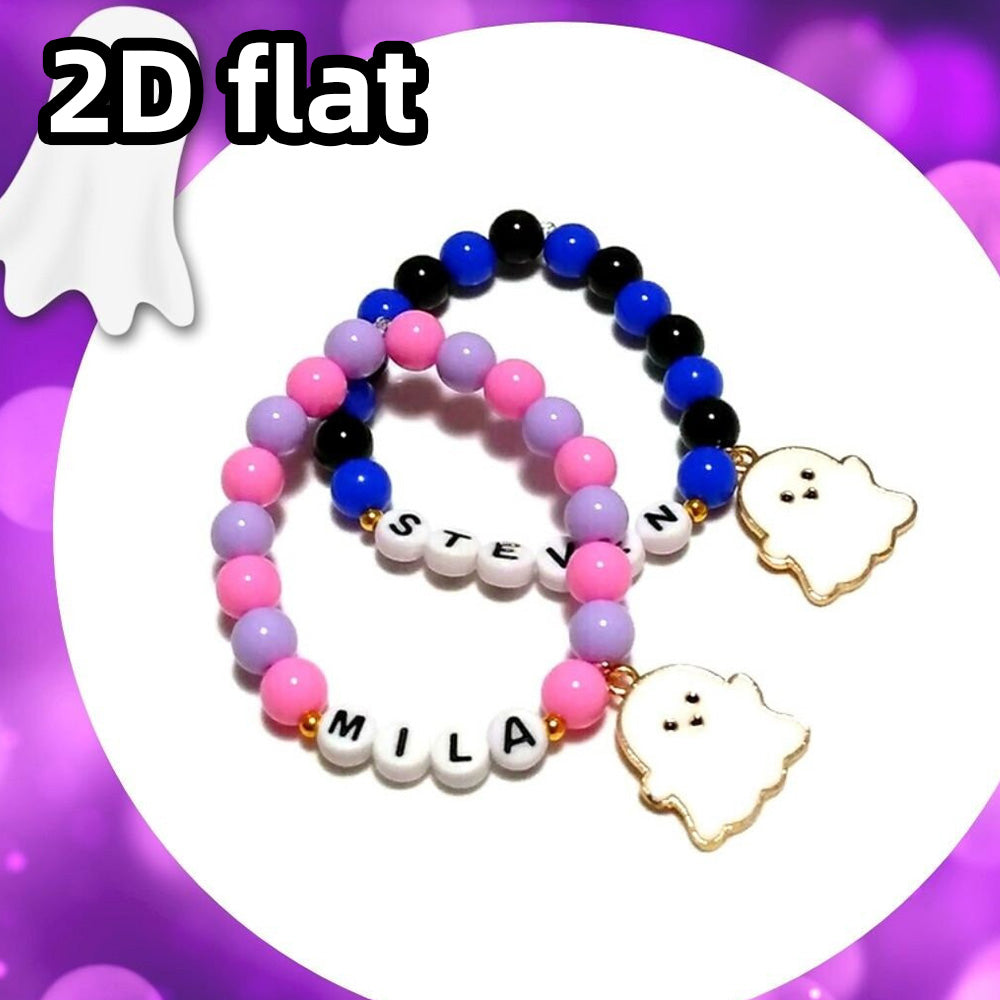 Personalized Halloween Ghost Charm Bracelet