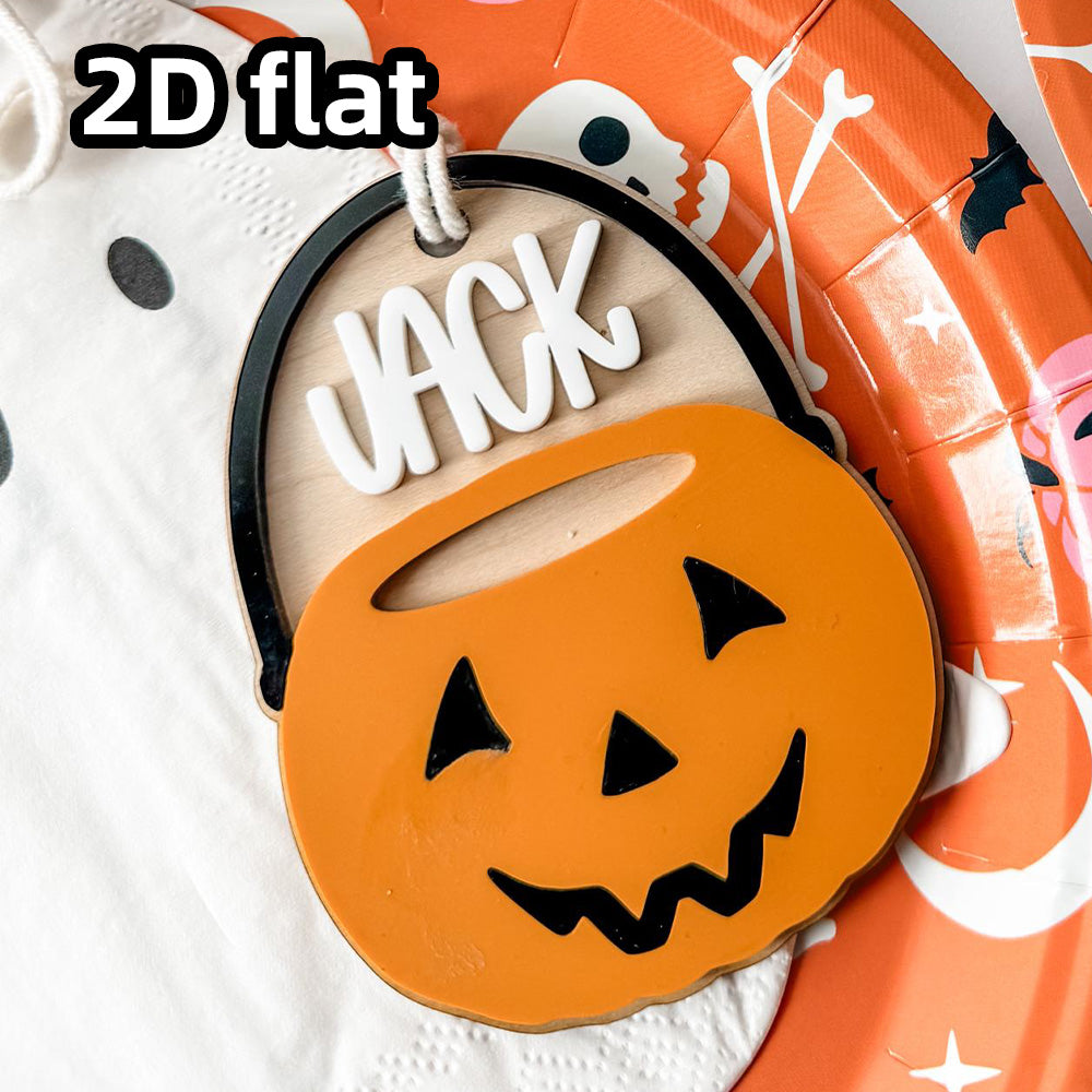 Personalized Halloween Acrylic Pumpkin Name Tags
